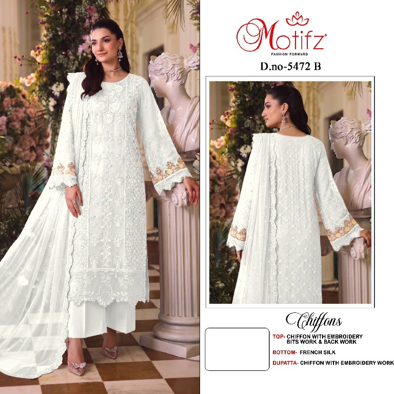 MOTIFZ D.NO 5472 WHOLESALE CHIFFON PAKISTANI POPULAR DESIGN UNSTITCH SALWAR SUITS EXPORTER