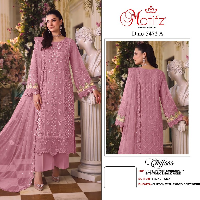 MOTIFZ D.NO 5472 WHOLESALE CHIFFON PAKISTANI POPULAR DESIGN UNSTITCH SALWAR SUITS EXPORTER