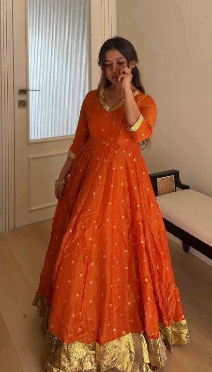 TEXTILEDEAL D.NO 6075 WHOLESALE READYMADE VICHITRA SILK PARTY WEAR ANARKALI TOP WITH LEHENGA AND DUPATTA ONLINE