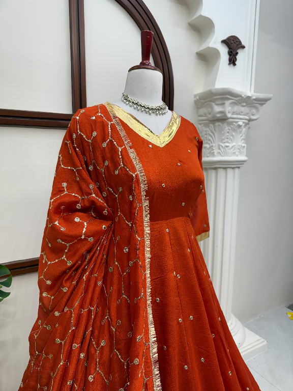 TEXTILEDEAL D.NO 6075 WHOLESALE READYMADE VICHITRA SILK PARTY WEAR ANARKALI TOP WITH LEHENGA AND DUPATTA ONLINE