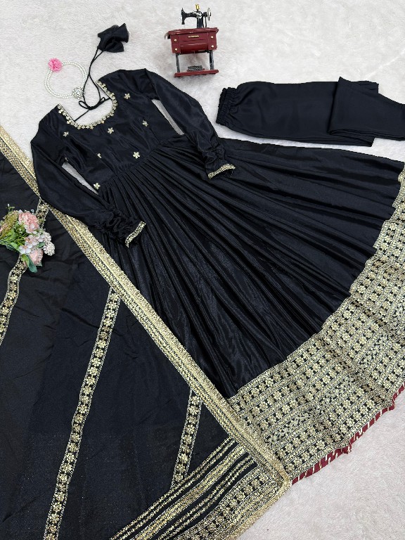 TEXTILEDEAL D.NO 5816 COLOR WHOLESALE READYMADE CHINON ANARKALI STYLE PARTY WEAR 3 PCS DRESS FOR WOMEN ONLINE