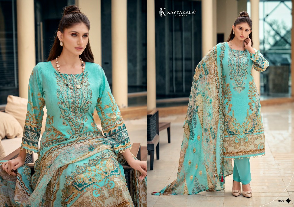 KAVYAKALA ANARKALI VOL 27 WHOLESALE LAWN COTTON DESIGNER UNSTITCH SALWAR KAMEEZ SUPPLIER