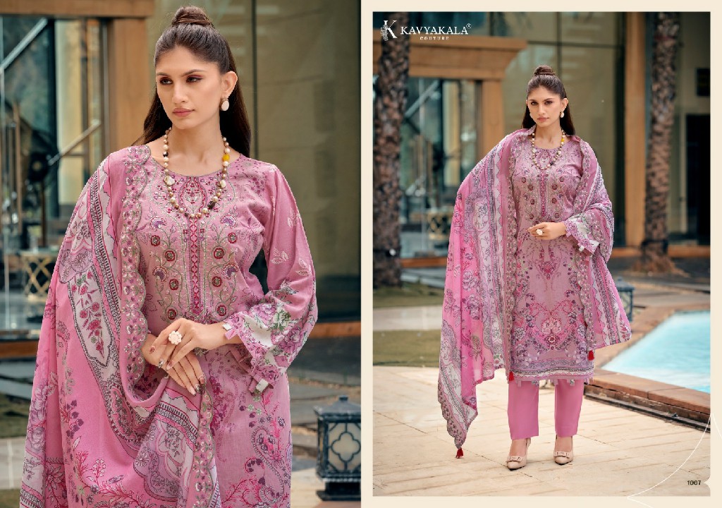 KAVYAKALA ANARKALI VOL 27 WHOLESALE LAWN COTTON DESIGNER UNSTITCH SALWAR KAMEEZ SUPPLIER