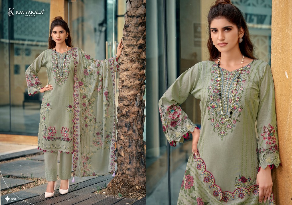 KAVYAKALA ANARKALI VOL 27 WHOLESALE LAWN COTTON DESIGNER UNSTITCH SALWAR KAMEEZ SUPPLIER