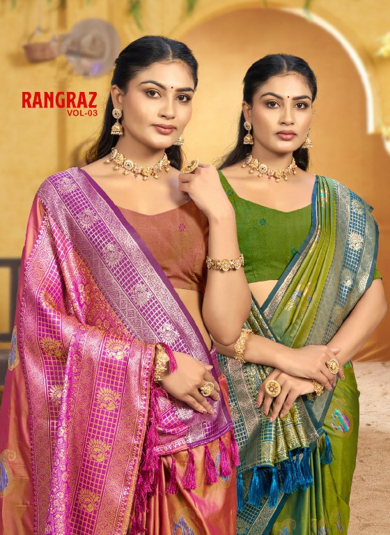 BUNAWAT RANGRAZ VOL 3 WHOLESALE SOFT SILK FESTIVE WEAR INDIAN SAREES FOR WOMEN ONLINE