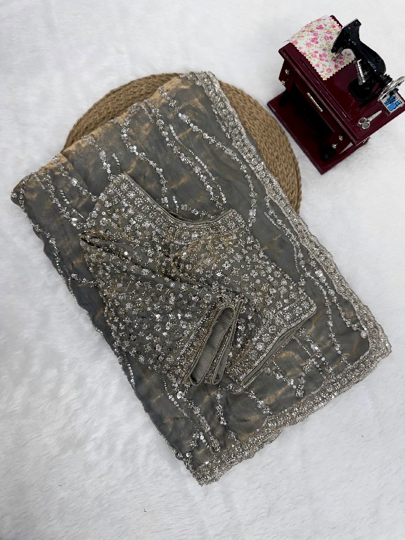 TEXTILEDEAL D.NO KD-645 WHOLESALE FENDI SILK HEAVY BEADS WORK INDIAN SAREES FOR WOMEN SUPPLIER