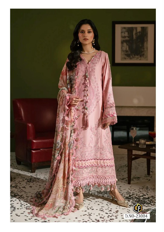 KEVAL FAB K KASHA VOL 23 WHOLESALE READYMADE COTTON PRINTED KARACHI STYLE 3 PCS SUITS SUPPLIER