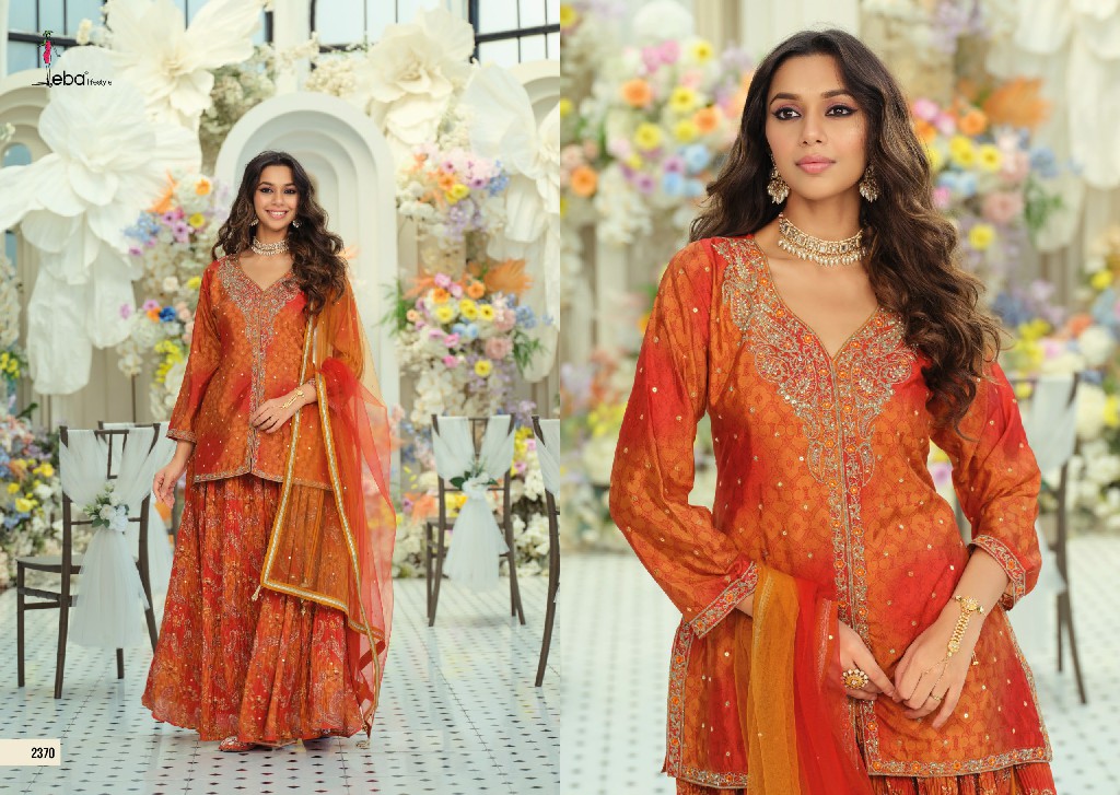 EBA LIFESTYLE URVI WHOLESALE READYMADE HEAVY CHINON WITH WORK FESTIVE WEAR 3 PCS SUITS EXPORTER