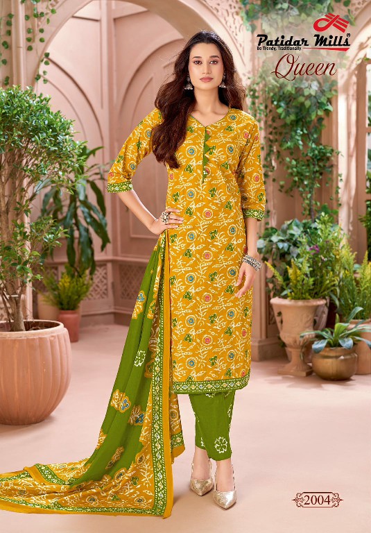 PATIDAR MILLS QUEEN VOL 2 WHOLESALE READYMADE COTTON BATIK PRINTED DAILY WEAR 3 PCS SUITS FOR EXPORT