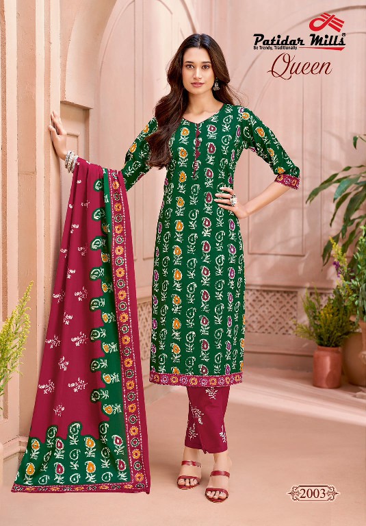PATIDAR MILLS QUEEN VOL 2 WHOLESALE READYMADE COTTON BATIK PRINTED DAILY WEAR 3 PCS SUITS FOR EXPORT