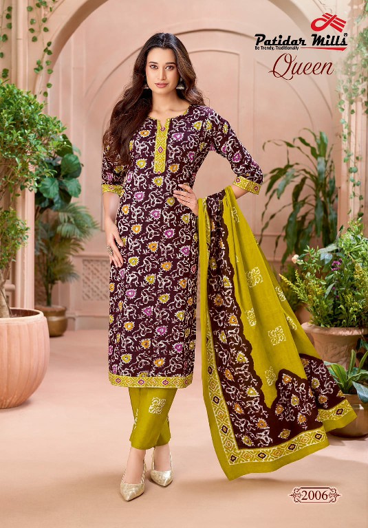 PATIDAR MILLS QUEEN VOL 2 WHOLESALE READYMADE COTTON BATIK PRINTED DAILY WEAR 3 PCS SUITS FOR EXPORT