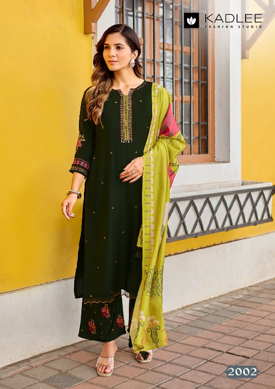 KADLEE ROOHANI WHOLESALE READYMADE RAYON WEAVING CLASSIC STYLISH 3 PCS SUITS EXPORTER