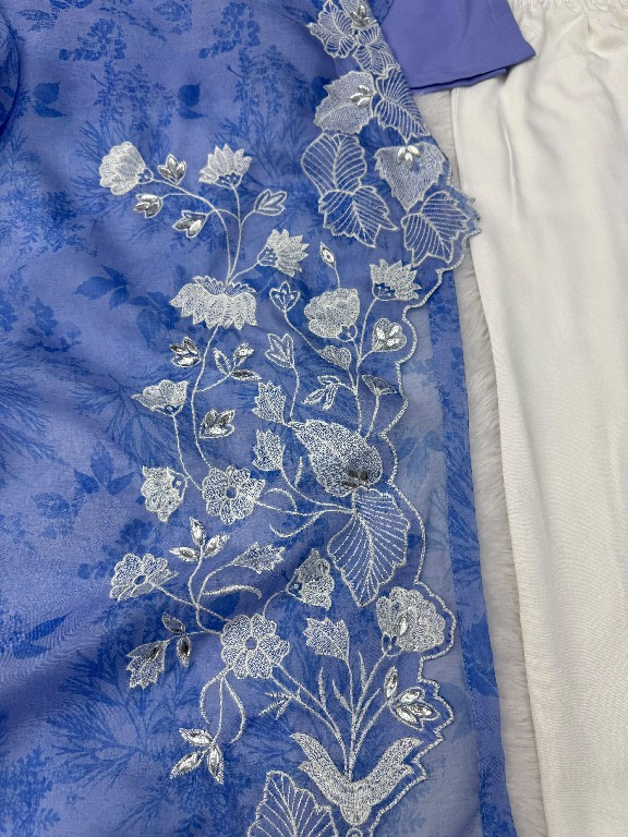 TEXTILEDEAL D.NO 6054 WHOLESALE READYMADE ORGANZA DESIGNER 3 PCS SUITS FOR EXPORT