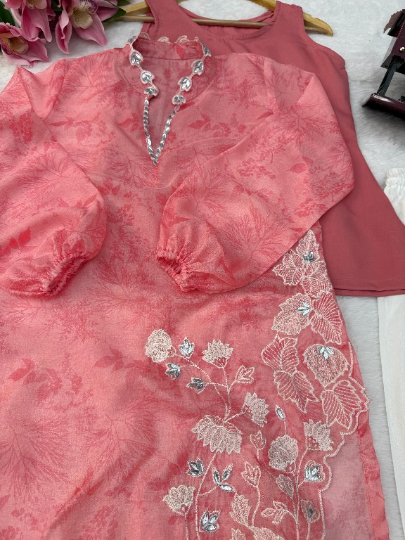 TEXTILEDEAL D.NO 6054 WHOLESALE READYMADE ORGANZA DESIGNER 3 PCS SUITS FOR EXPORT