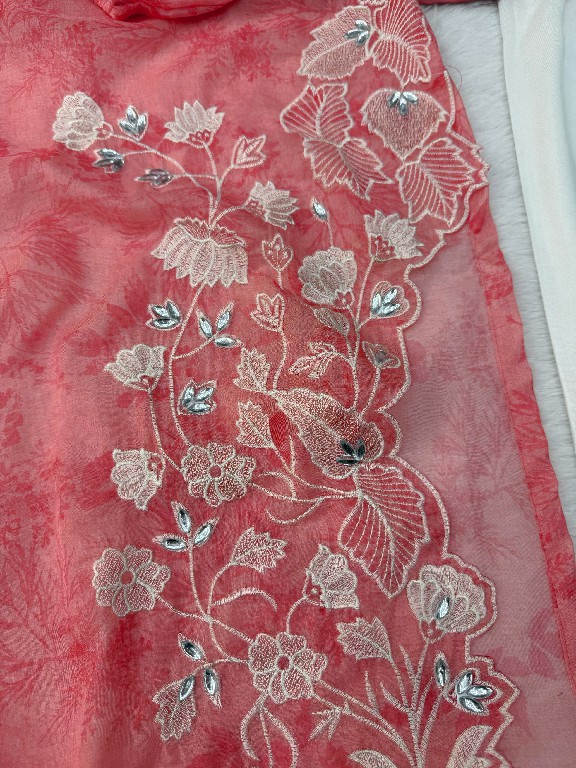 TEXTILEDEAL D.NO 6054 WHOLESALE READYMADE ORGANZA DESIGNER 3 PCS SUITS FOR EXPORT