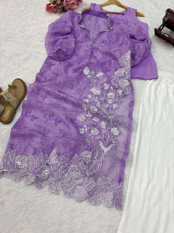 TEXTILEDEAL D.NO 6054 WHOLESALE READYMADE ORGANZA DESIGNER 3 PCS SUITS FOR EXPORT