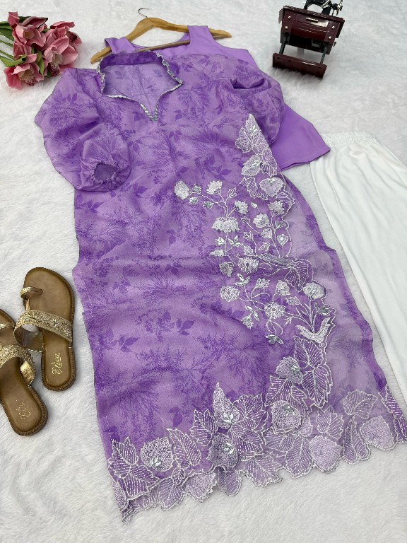 TEXTILEDEAL D.NO 6054 WHOLESALE READYMADE ORGANZA DESIGNER 3 PCS SUITS FOR EXPORT