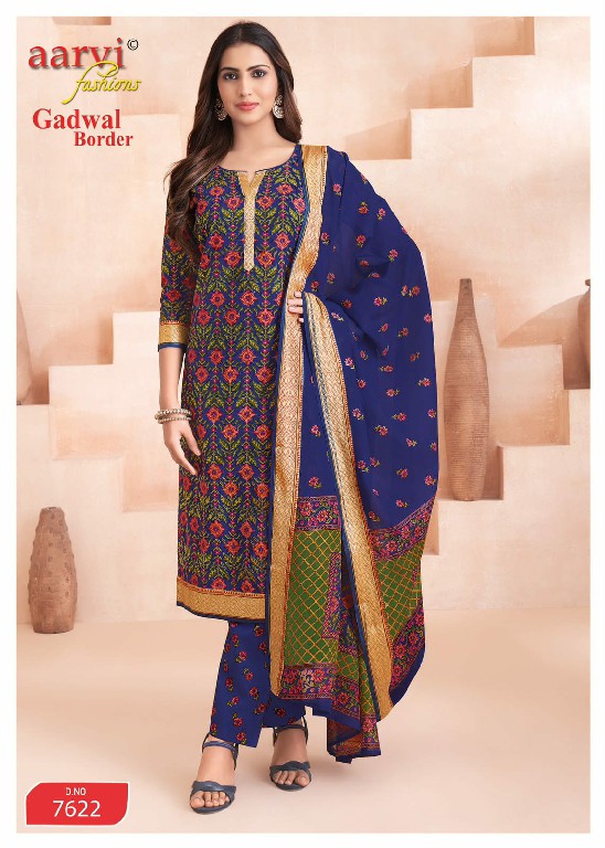 AARVI FASHIONS GADWAL BORDER VOL 11 WHOLESALE READYMADE COTTON FANCY STYLISH 3 PCS SUITS EXPORTER