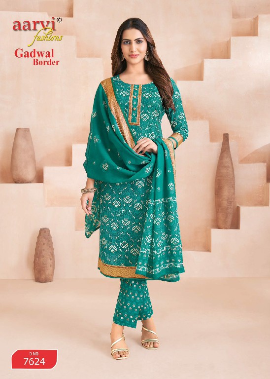AARVI FASHIONS GADWAL BORDER VOL 11 WHOLESALE READYMADE COTTON FANCY STYLISH 3 PCS SUITS EXPORTER