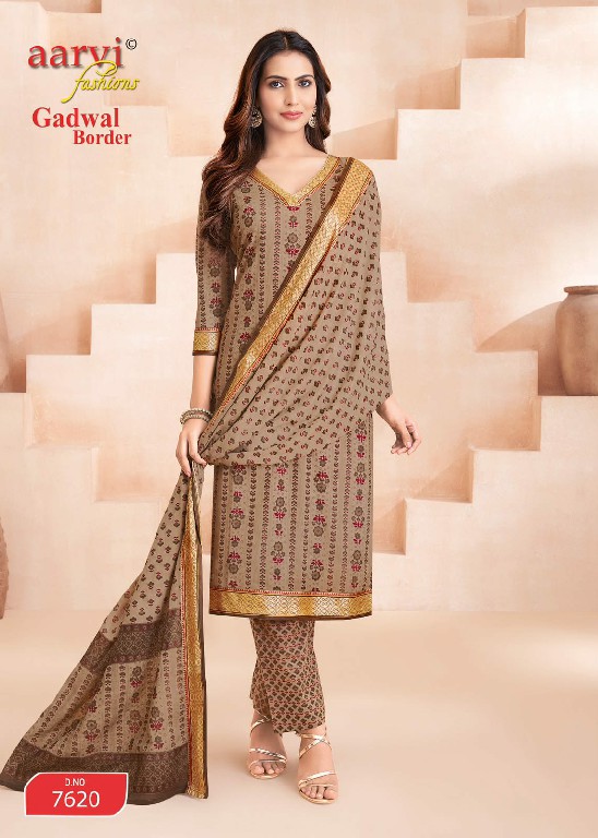 AARVI FASHIONS GADWAL BORDER VOL 11 WHOLESALE READYMADE COTTON FANCY STYLISH 3 PCS SUITS EXPORTER