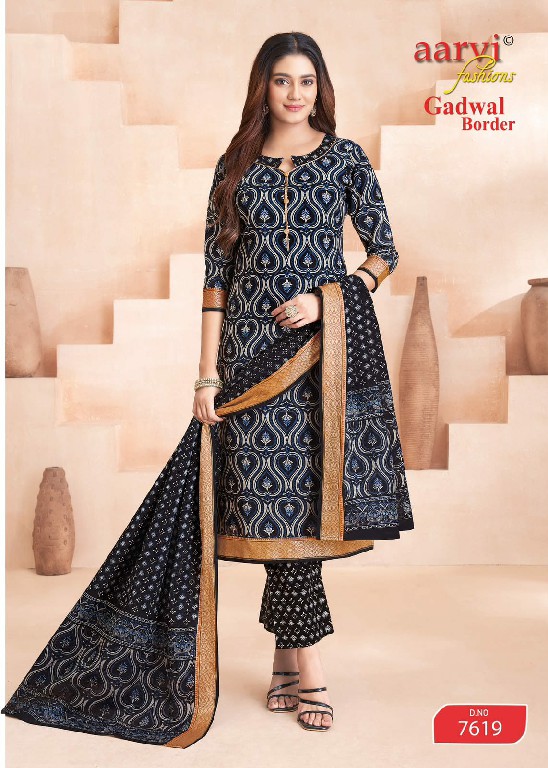AARVI FASHIONS GADWAL BORDER VOL 11 WHOLESALE READYMADE COTTON FANCY STYLISH 3 PCS SUITS EXPORTER