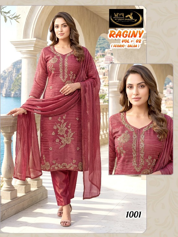 MY9 RAGINY VOL 1 WHOLESALE READYMADE HEAVY SALSA WITH HAND WORK 3 PCS COMBO SET SUITS FOR EXPORT