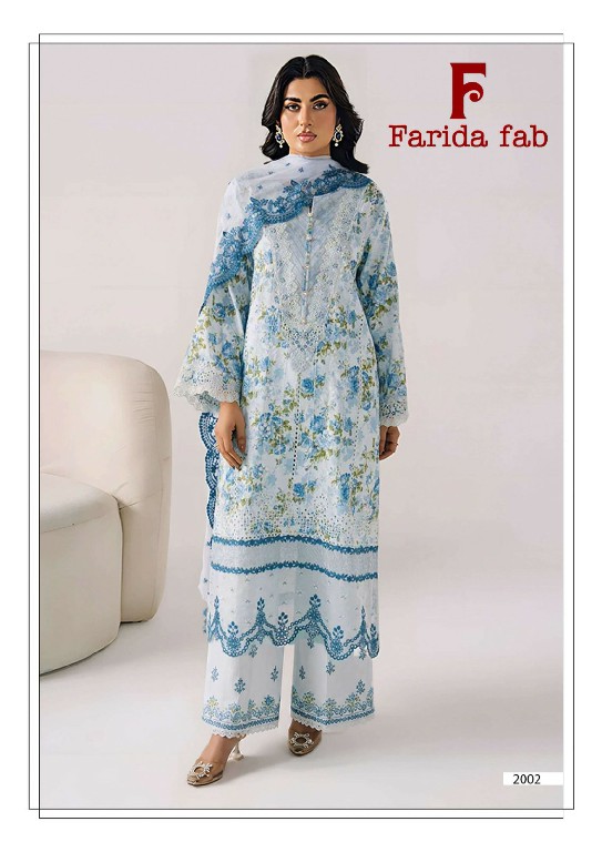 FARIDA FAB CHARIZMA VOL 2 WHOLESALE READYMADE PURE COTTON PRINTED PAKISTANI REGULAR WEAR 3 PCS SUITS EXPORTER