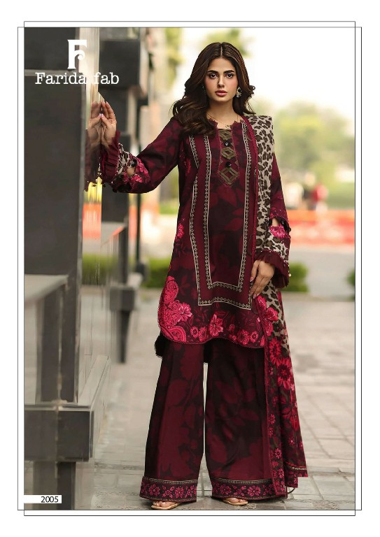 FARIDA FAB CHARIZMA VOL 2 WHOLESALE READYMADE PURE COTTON PRINTED PAKISTANI REGULAR WEAR 3 PCS SUITS EXPORTER