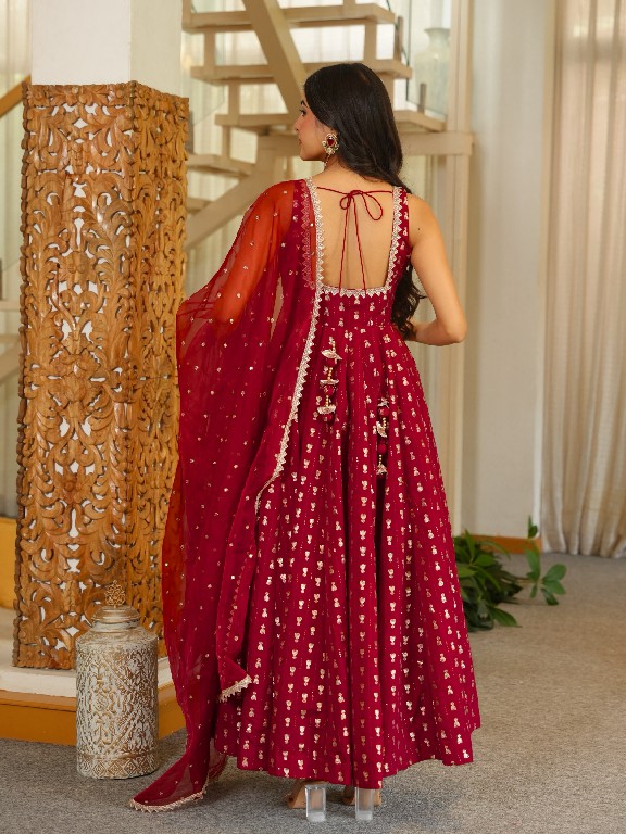 TEXTILEDEAL D.NO KD 1647 WHOLESALE READYMADE JACQUARD BUTTI PARTY WEAR ANARKALI 3 PCS SUITS SUPPLIER
