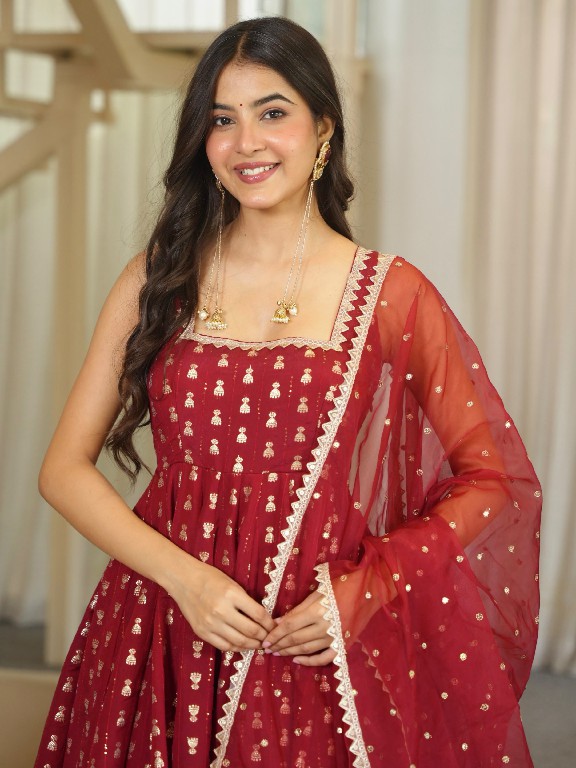 TEXTILEDEAL D.NO KD 1647 WHOLESALE READYMADE JACQUARD BUTTI PARTY WEAR ANARKALI 3 PCS SUITS SUPPLIER