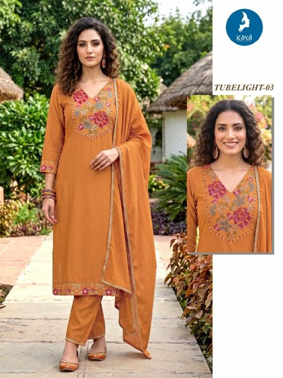 KAYA TUBE LIGHT WHOLESALE READYMADE MULL CHANDERI BIG SIZE FASHIONABLE 3 PCS COMBO SET SUITS SUPPLIER