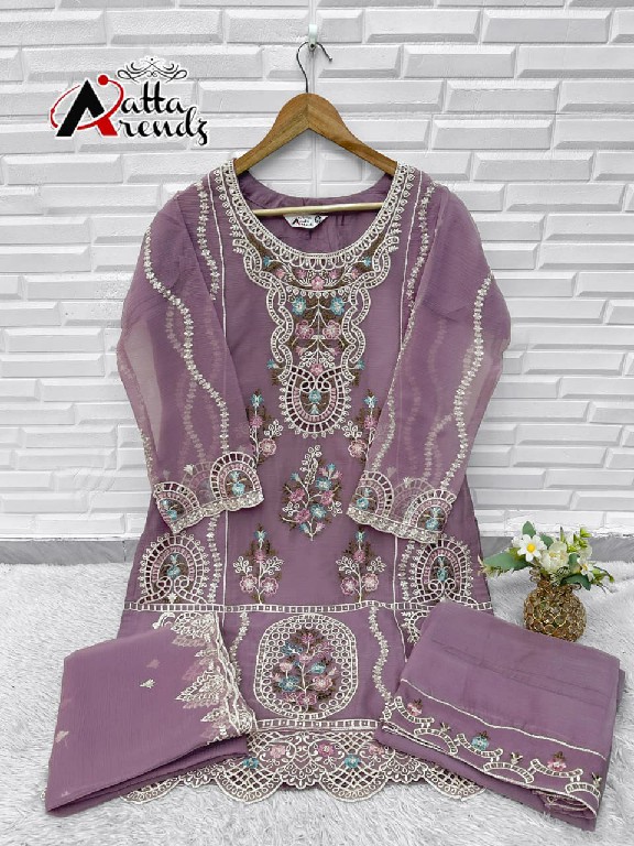 ATTA TRENDZ D.NO 2786 WHOLESALE READYMADE HEAVY CHIFFON DESIGNER PAKISTANI 3 PCS SUITS FOR EXPORT