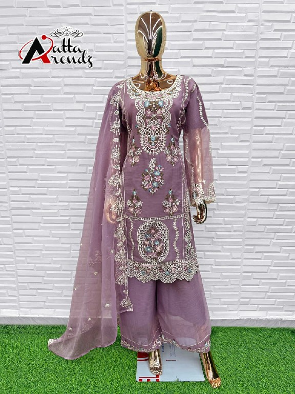 ATTA TRENDZ D.NO 2786 WHOLESALE READYMADE HEAVY CHIFFON DESIGNER PAKISTANI 3 PCS SUITS FOR EXPORT