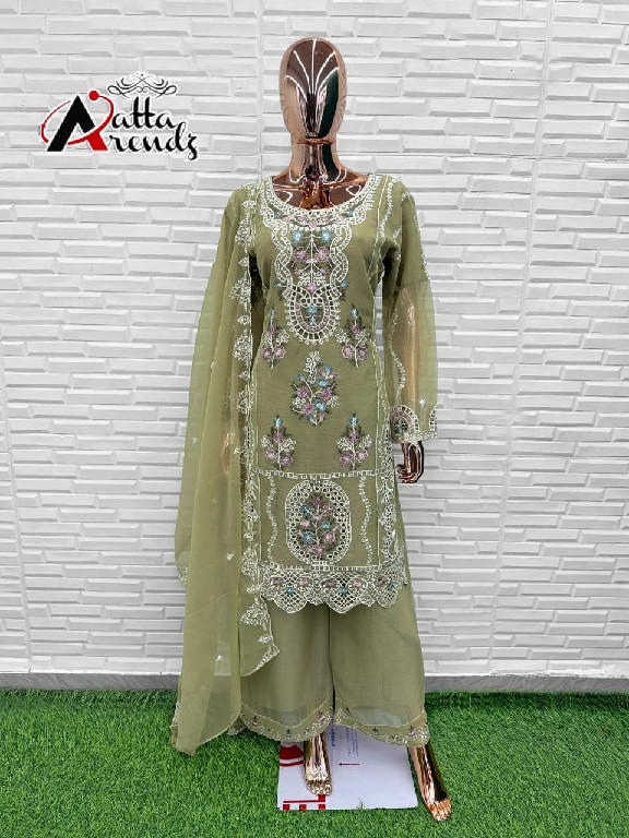 ATTA TRENDZ D.NO 2786 WHOLESALE READYMADE HEAVY CHIFFON DESIGNER PAKISTANI 3 PCS SUITS FOR EXPORT