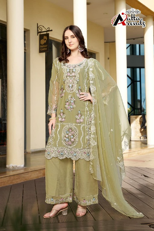 ATTA TRENDZ D.NO 2786 WHOLESALE READYMADE HEAVY CHIFFON DESIGNER PAKISTANI 3 PCS SUITS FOR EXPORT