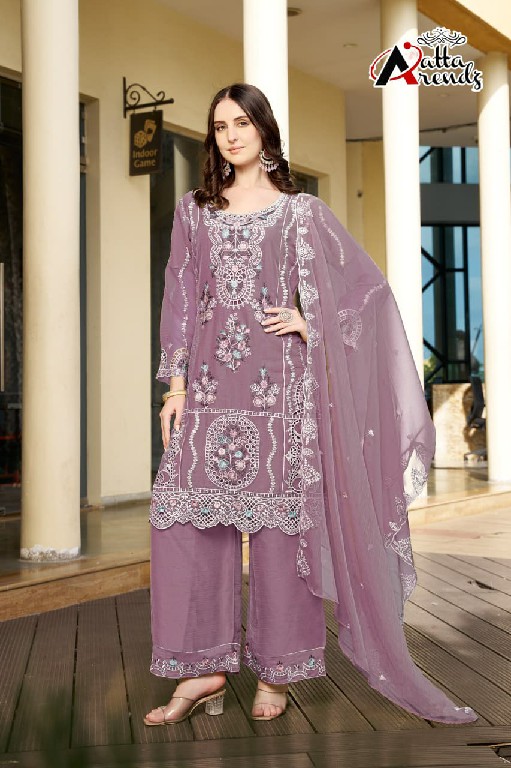 ATTA TRENDZ D.NO 2786 WHOLESALE READYMADE HEAVY CHIFFON DESIGNER PAKISTANI 3 PCS SUITS FOR EXPORT