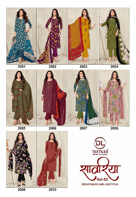 DL TEXTILES SAWARIYA VOL 2 WHOLESALE READYMADE COTTON BIG SIZE REGULAR WEAR 3 PCS SUITS EXPORTER