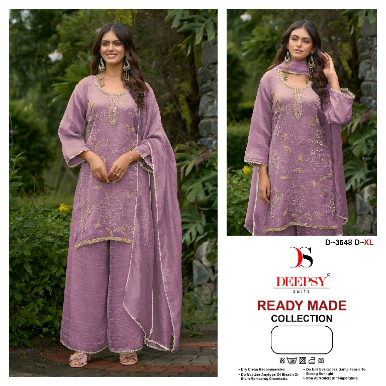 DEEPSY D.NO 3548 WHOLESALE READYMADE SALSA SILK WITH BEATS WORK PLAZZO STYLE 3 PCS SUITS SUPPLIER