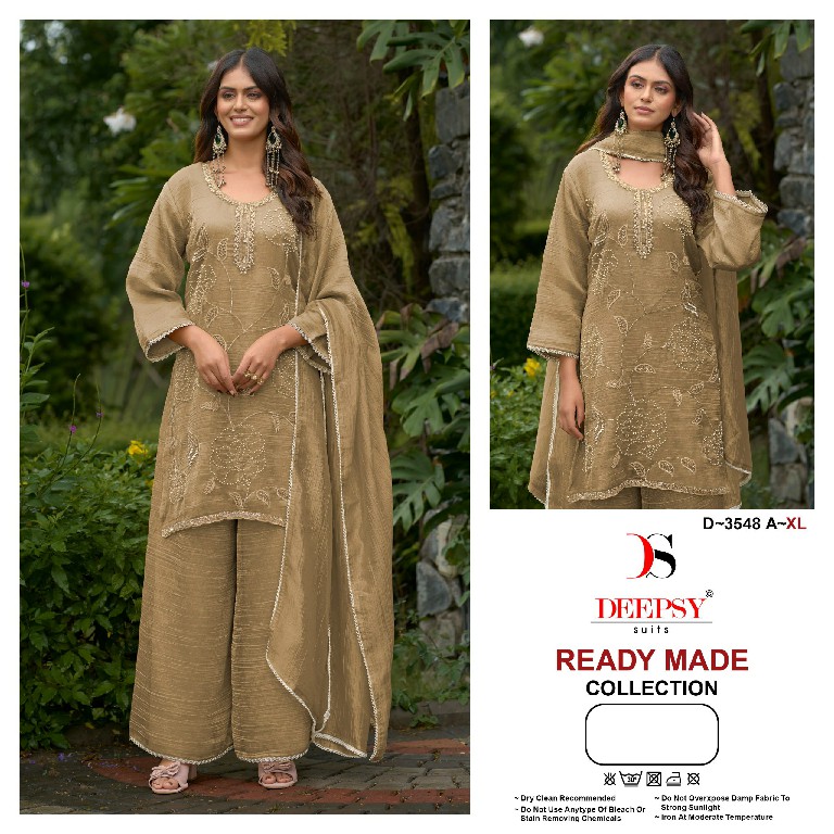 DEEPSY D.NO 3548 WHOLESALE READYMADE SALSA SILK WITH BEATS WORK PLAZZO STYLE 3 PCS SUITS SUPPLIER