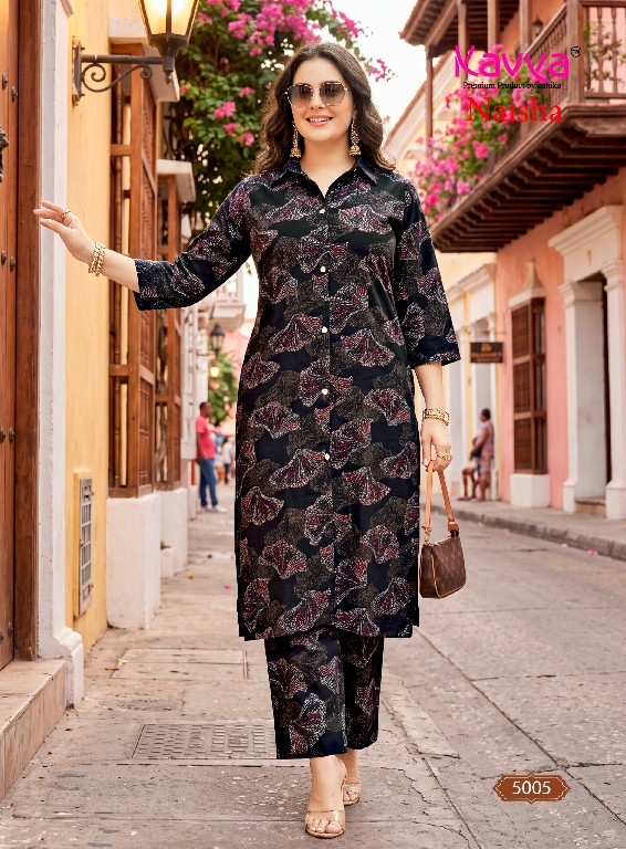 KAVYA NAISHA VOL 5 WHOLESALE READYMADE HEAVY RAYON TRENDY CASUAL WEAR CORD SET FOR EXPORT