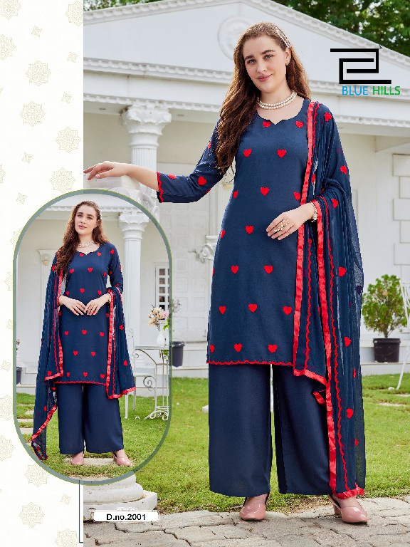 BLUE HILLS ZEENAT WHOLESALE READYMADE RAYON WITH WORK BIG SIZE HIT DESIGN 3 PCS COMBO SET SUITS EXPORTER