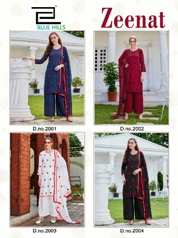 BLUE HILLS ZEENAT WHOLESALE READYMADE RAYON WITH WORK BIG SIZE HIT DESIGN 3 PCS COMBO SET SUITS EXPORTER