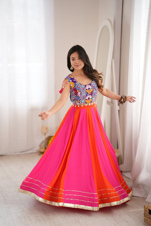 SP SERIES D.NO SP-98 WHOLESALE HEAVY RAYON NAVRATRI STYLE LEHENGA CHOLI FOR EXPORT