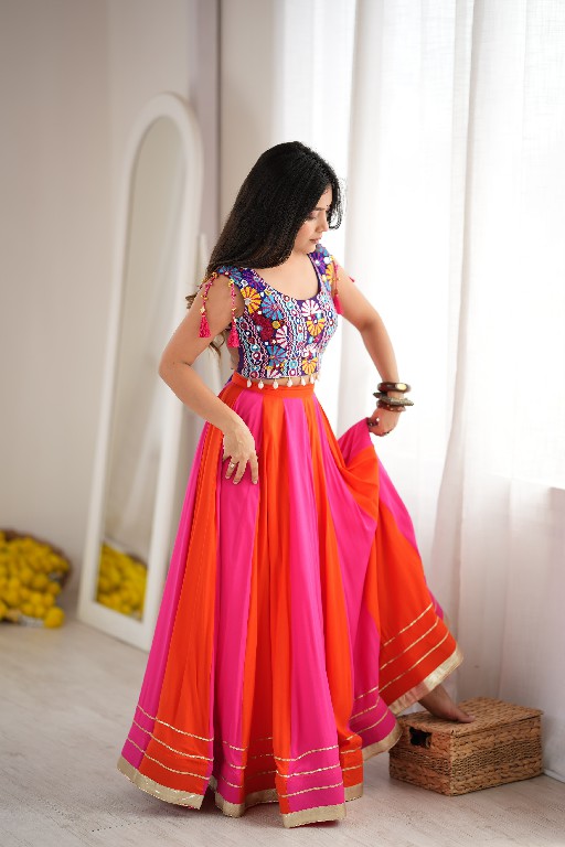 SP SERIES D.NO SP-98 WHOLESALE HEAVY RAYON NAVRATRI STYLE LEHENGA CHOLI FOR EXPORT
