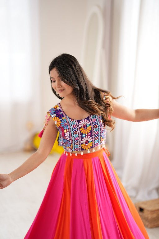 SP SERIES D.NO SP-98 WHOLESALE HEAVY RAYON NAVRATRI STYLE LEHENGA CHOLI FOR EXPORT