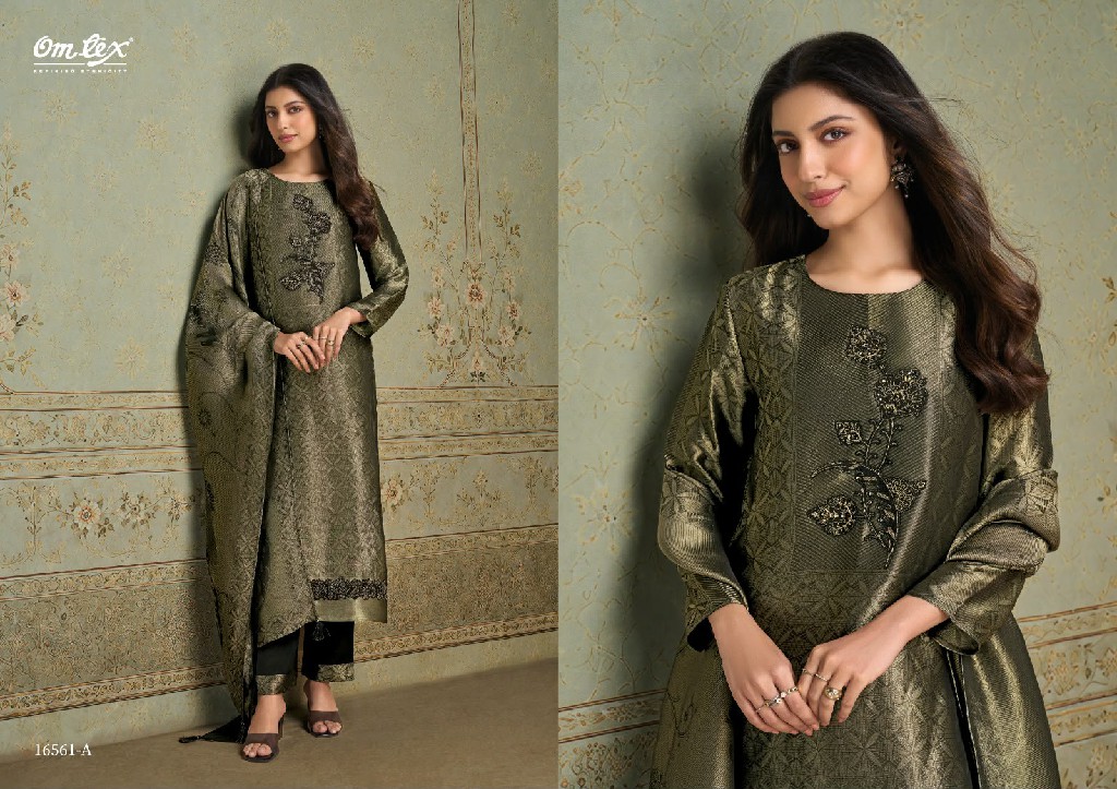 OMTEX MARCELLA WHOLESALE GIRAFFE SILK JACQUARD FESTIVE LOOK UNSTITCH SALWAR SUITS EXPORTER