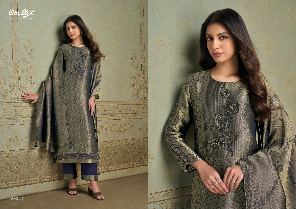 OMTEX MARCELLA WHOLESALE GIRAFFE SILK JACQUARD FESTIVE LOOK UNSTITCH SALWAR SUITS EXPORTER