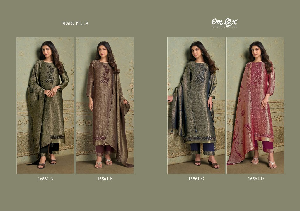OMTEX MARCELLA WHOLESALE GIRAFFE SILK JACQUARD FESTIVE LOOK UNSTITCH SALWAR SUITS EXPORTER
