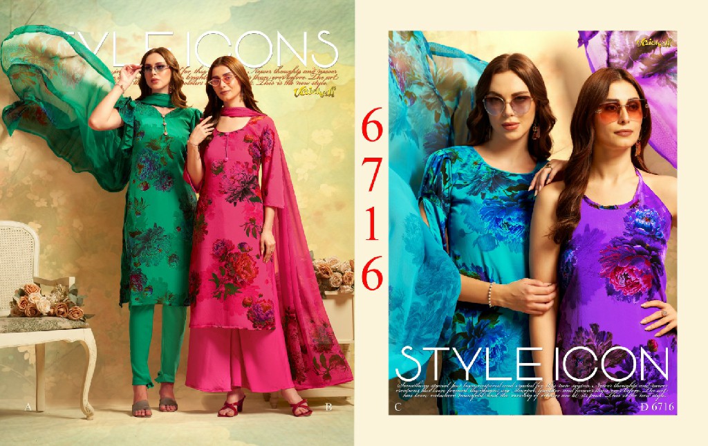 VAISHALI 6700 SERIES WHOLESALE PURE CRAPE PRINTED AMAZING UNSTITCH SALWAR SUITS FOR EXPORT