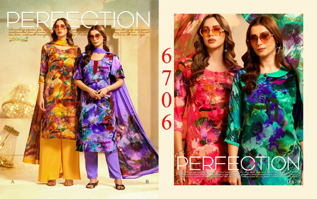 VAISHALI 6700 SERIES WHOLESALE PURE CRAPE PRINTED AMAZING UNSTITCH SALWAR SUITS FOR EXPORT